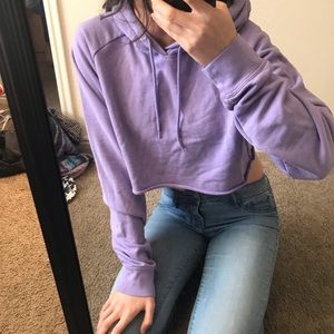 H&M Cropped Lavender Hoodie